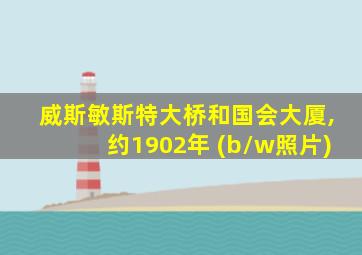 威斯敏斯特大桥和国会大厦,约1902年 (b/w照片)